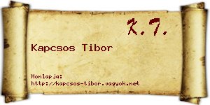 Kapcsos Tibor névjegykártya